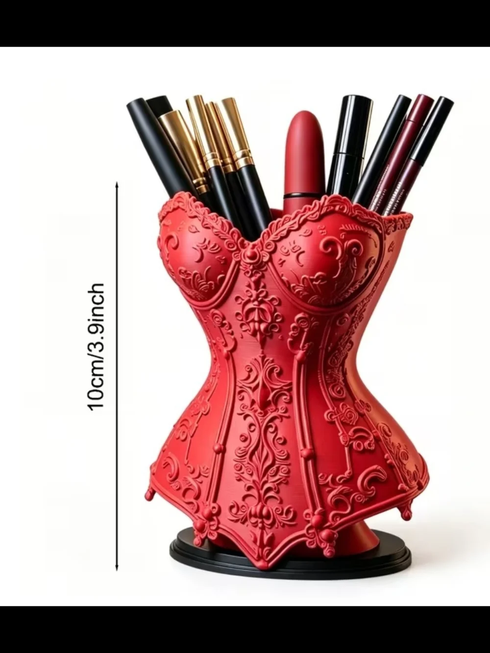 Red Decorative Corset Makeup Brush Holder